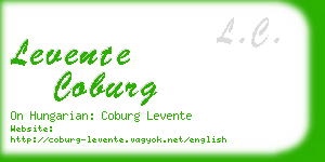 levente coburg business card